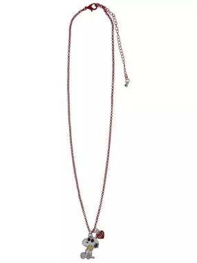 New Peanuts Snoopy BFF Necklace Set Red Puppy Charm Necklace for Women